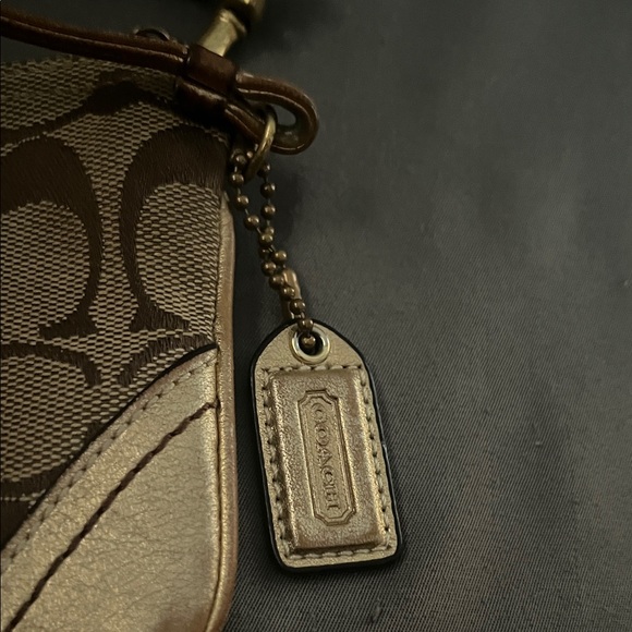 Coach Signature Brown Wristlet - Picture 2 of 3